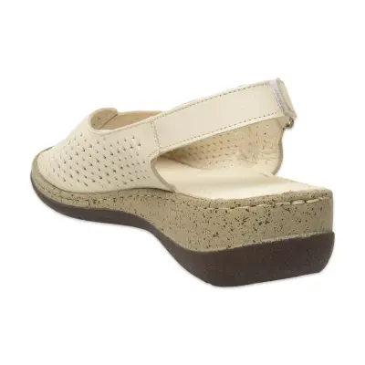 Mammamia D25Ys-2870 Günlük Krem Kadın Sandalet - 4