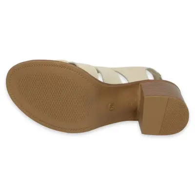 Mammamia D25Ys-2935Z Günlük Krem Kadın Sandalet - 5