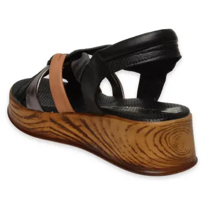 Mammamia D25Ys-5115Z Günlük Siyah-Kahverengi Kadın Sandalet - 4