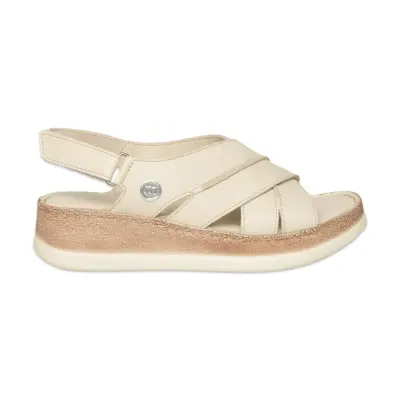 Mammamia D26Ys-2365 Günlük Krem Kadın Sandalet - 2