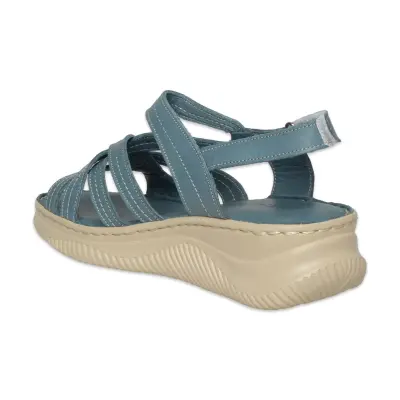 Mammamia D26Ys-2375 Günlük Mavi Kadın Sandalet - 4
