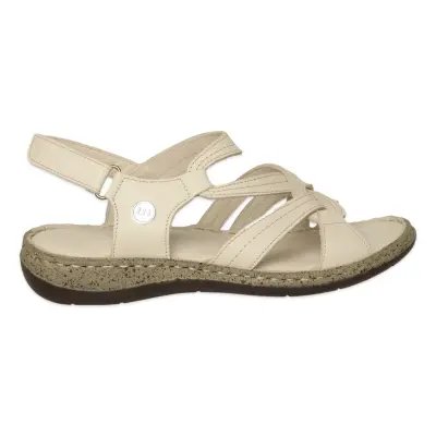 Mammamia D26Ys-2415 Günlük Krem Kadın Sandalet - 2
