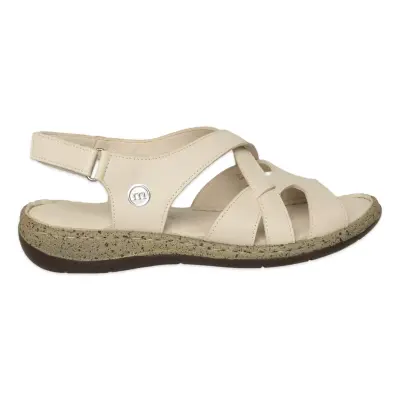 Mammamia D26Ys-2420 Günlük Krem Kadın Sandalet - Mammamia (1)