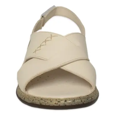 Mammamia D26Ys-2425 Günlük Krem Kadın Sandalet - 3