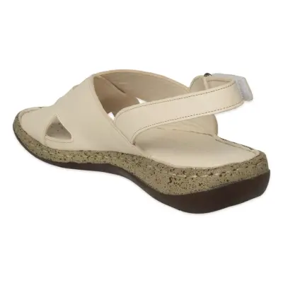 Mammamia D26Ys-2425 Günlük Krem Kadın Sandalet - 4