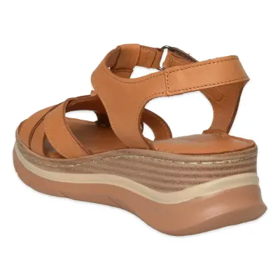 Mammamia D26Ys-2590 Günlük Taba Kadın Sandalet - 4