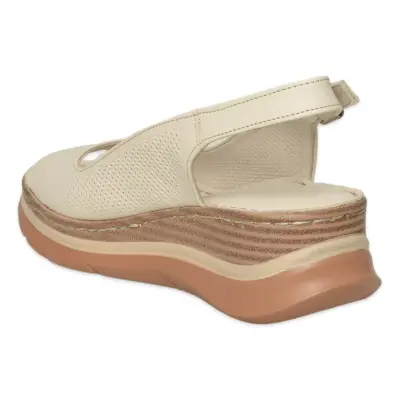 Mammamia D26Ys-2605 Günlük Krem Kadın Sandalet - 4
