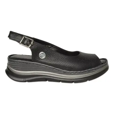 Mammamia D26Ys-2605 Günlük Siyah Kadın Sandalet - Mammamia (1)