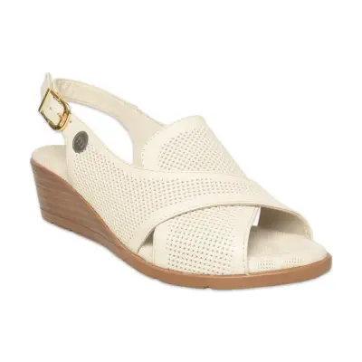 Mammamia D26Ys-2840 Günlük Krem Kadın Sandalet - 1