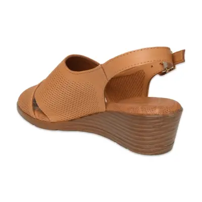 Mammamia D26Ys-2840 Günlük Taba Kadın Sandalet - 4