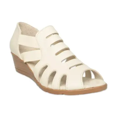 Mammamia D26Ys-2855 Günlük Krem Kadın Sandalet - 1