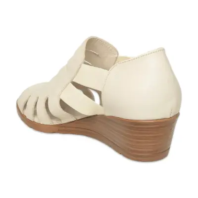 Mammamia D26Ys-2855 Günlük Krem Kadın Sandalet - 4