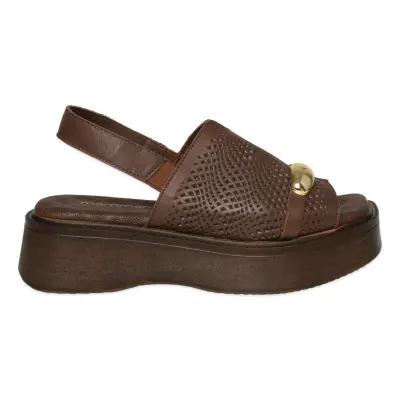 Mammamia D26Ys-2920 Günlük Kahverengi Kadın Sandalet - Mammamia (1)