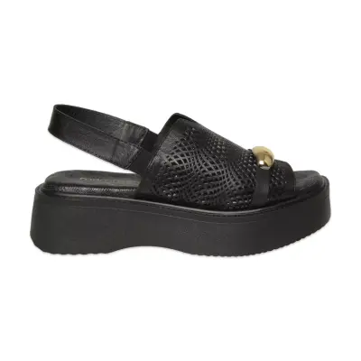 Mammamia D26Ys-2920 Günlük Siyah Kadın Sandalet - Mammamia (1)