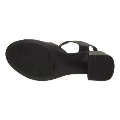 Mammamia D26Ys-2990 Günlük Kalin Topuklu Siyah Kadın Sandalet - 5