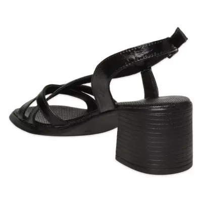 Mammamia D26Ys-5025 Günlük Siyah Kadın Sandalet - 4