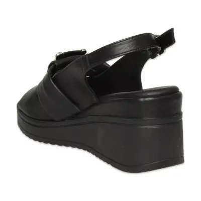 Mammamia D26Ys-5220 Günlük Siyah Kadın Sandalet - 4