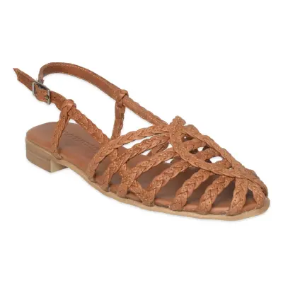 Mammamia D26Ys-5245 Günlük Kahverengi Kadın Sandalet - 1