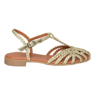 Mammamia D26Ys-5275 Günlük Altın Kadın Sandalet - Mammamia (1)