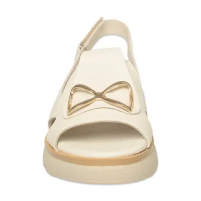 Mammamia D26Ys-5300 Günlük Krem Kadın Sandalet - 3