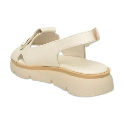 Mammamia D26Ys-5300 Günlük Krem Kadın Sandalet - 4