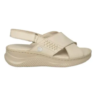 Mammamia D26Ys-5320 Günlük Krem Kadın Sandalet - 2