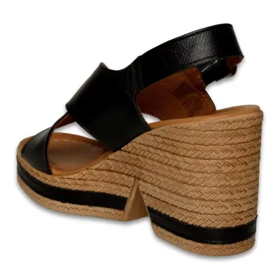 Mammamia D26Ys-5410 Günlük Topuklu Siyah Kadın Sandalet - 4