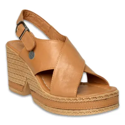 Mammamia D26Ys-5410 Günlük Topuklu Taba Kadın Sandalet - 1