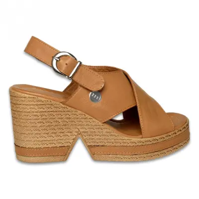 Mammamia D26Ys-5410 Günlük Topuklu Taba Kadın Sandalet - Mammamia (1)