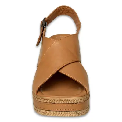 Mammamia D26Ys-5410 Günlük Topuklu Taba Kadın Sandalet - 3