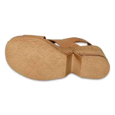 Mammamia D26Ys-5410 Günlük Topuklu Taba Kadın Sandalet - 5