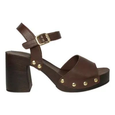 Mammamia D26Ys-5505 Günlük Topuklu Kahverengi Kadın Sandalet - Mammamia (1)