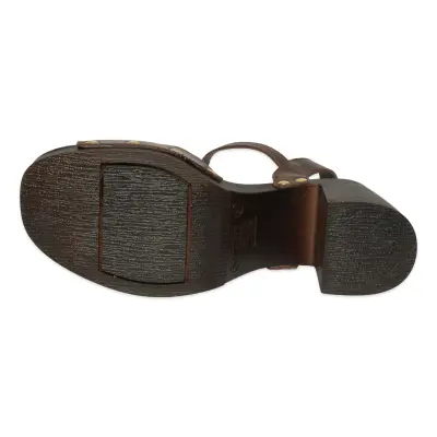 Mammamia D26Ys-5505 Günlük Topuklu Kahverengi Kadın Sandalet - 5