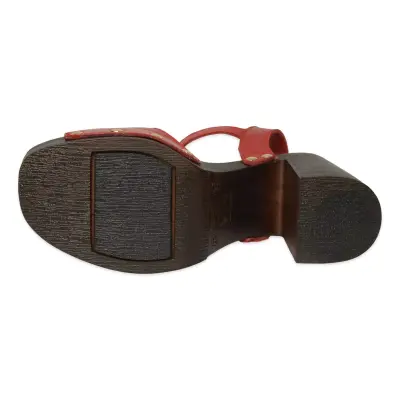 Mammamia D26Ys-5505 Günlük Topuklu Kırmızı Kadın Sandalet - 5