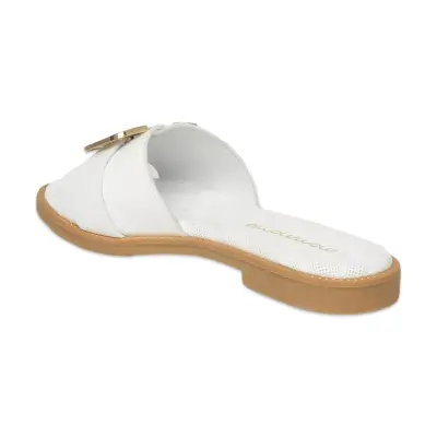 Mammamia D26Yt-1430 Günlük Beyaz Kadın Terlik - 4