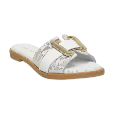 Mammamia D26Yt-1430 Günlük Beyaz Kadın Terlik - 6