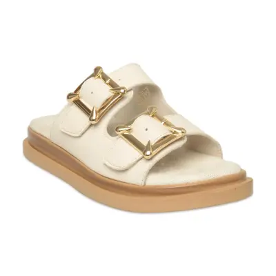 Mammamia D26Yt-1780 Günlük Krem Kadın Terlik - 1