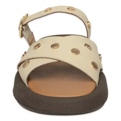 Mammamia D26Yt-6105 Günlük Krem Kadın Terlik - 3