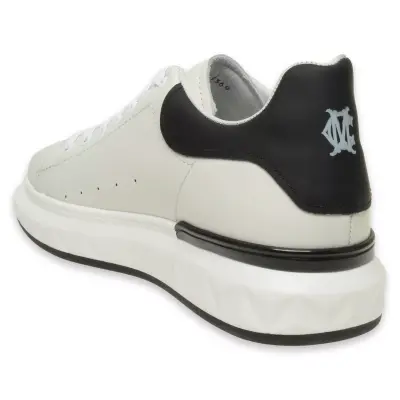 Marcomen 19369 Günlük Deri Sneakers Beyaz-Siyah Erkek Spor Ayakkabı - 4