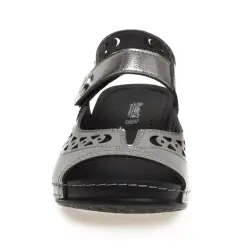 Muya 31130 Z Terra Casual Günlük Metalik Kadın Sandalet - 3