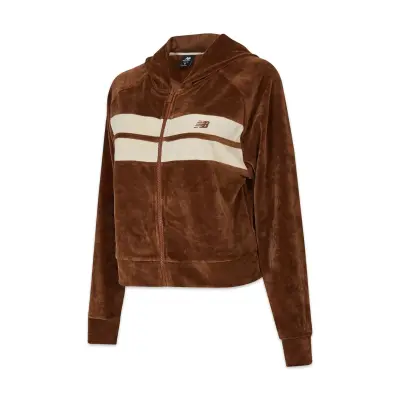 New Balance Wnj3506 Nb Lifestyle Women Full Zip Kahve-Beyaz Kadın Ceket - 1