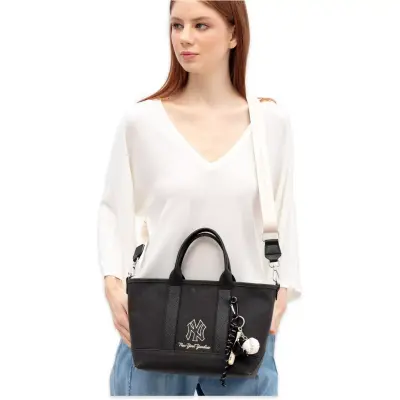 New York Yankees Mlb_009 22X26X12 Çapraz Siyah Kadın Çanta 