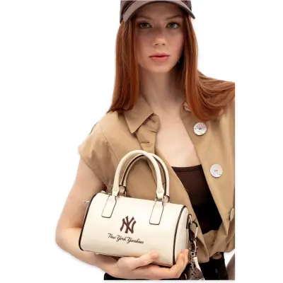 New York Yankees Mlb_013 13X21X8 El Bej Kadın Çanta 