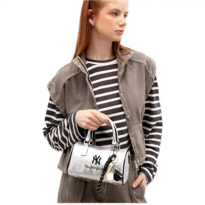 New York Yankees Mlb_013 13X21X8 El Gümüş Kadın Çanta 