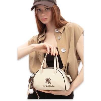 New York Yankees Mlb_019 14X22X8 El Bej Kadın Çanta 