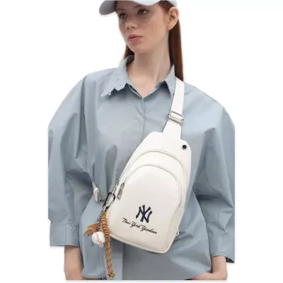 New York Yankees Mlb_033 29X18X6 Çapraz Beyaz Kadın Çanta 