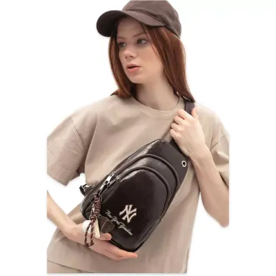 New York Yankees Mlb_033 29X18X6 Çapraz Kahverengi Kadın Çanta - benetton (1)