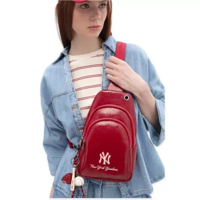 New York Yankees Mlb_033 29X18X6 Çapraz Kırmızı Kadın Çanta 