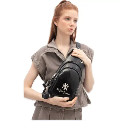 New York Yankees Mlb_033 29X18X6 Çapraz Siyah Kadın Çanta - benetton (1)