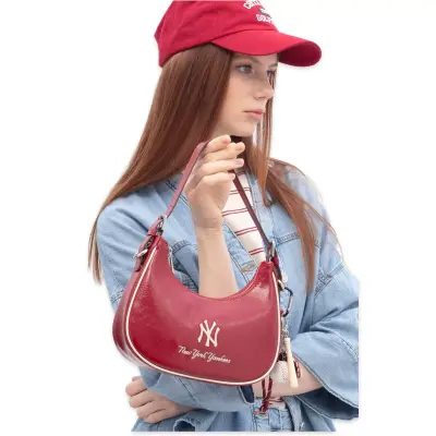 New York Yankees Mlb_036 17X20X7 Kol Kırmızı Kadın Çanta 